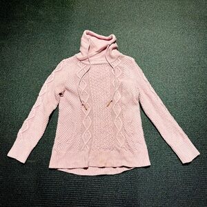 LL Bean cable knit funnel neck sweater